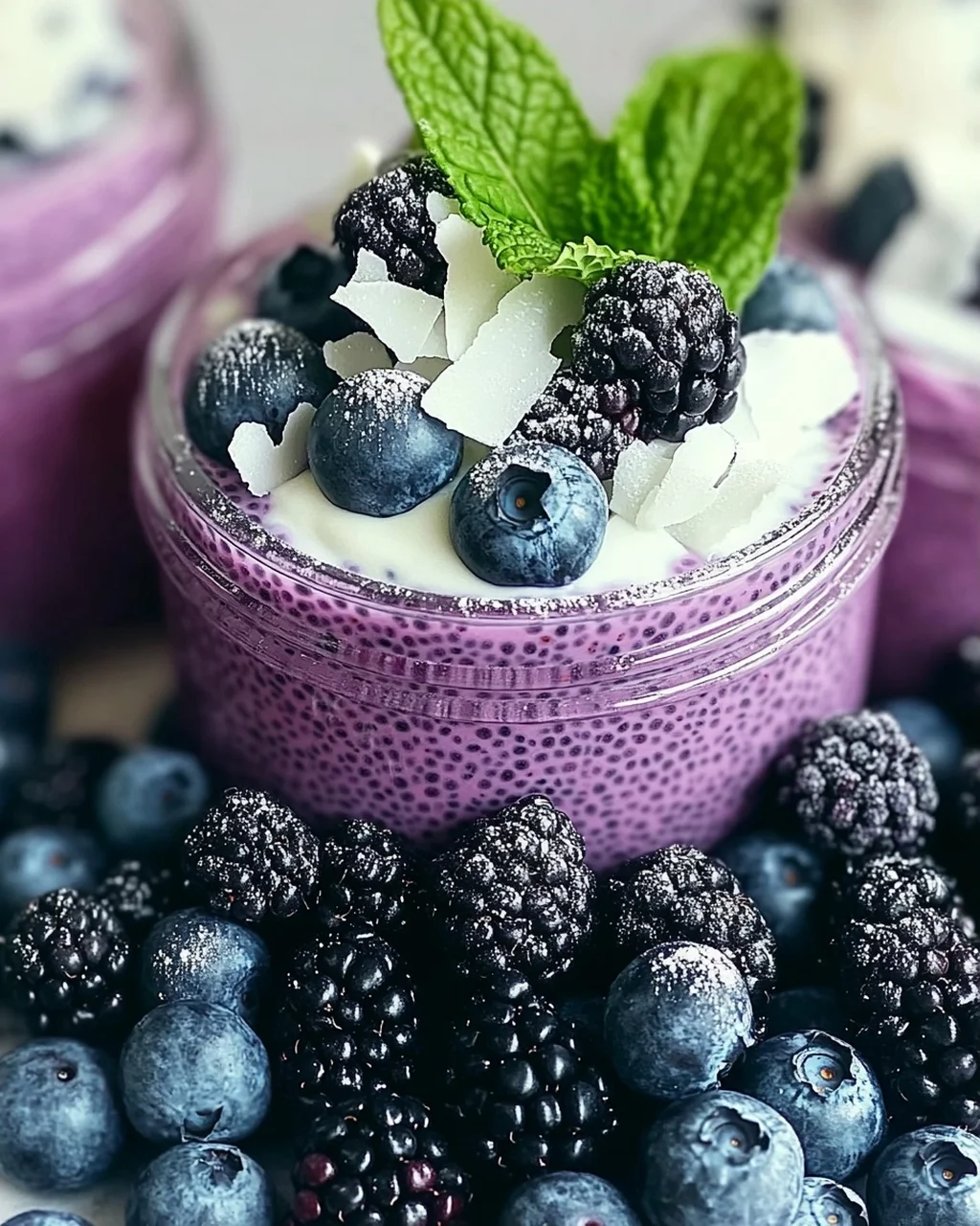Veganer Blaubeer-Chia-Pudding
