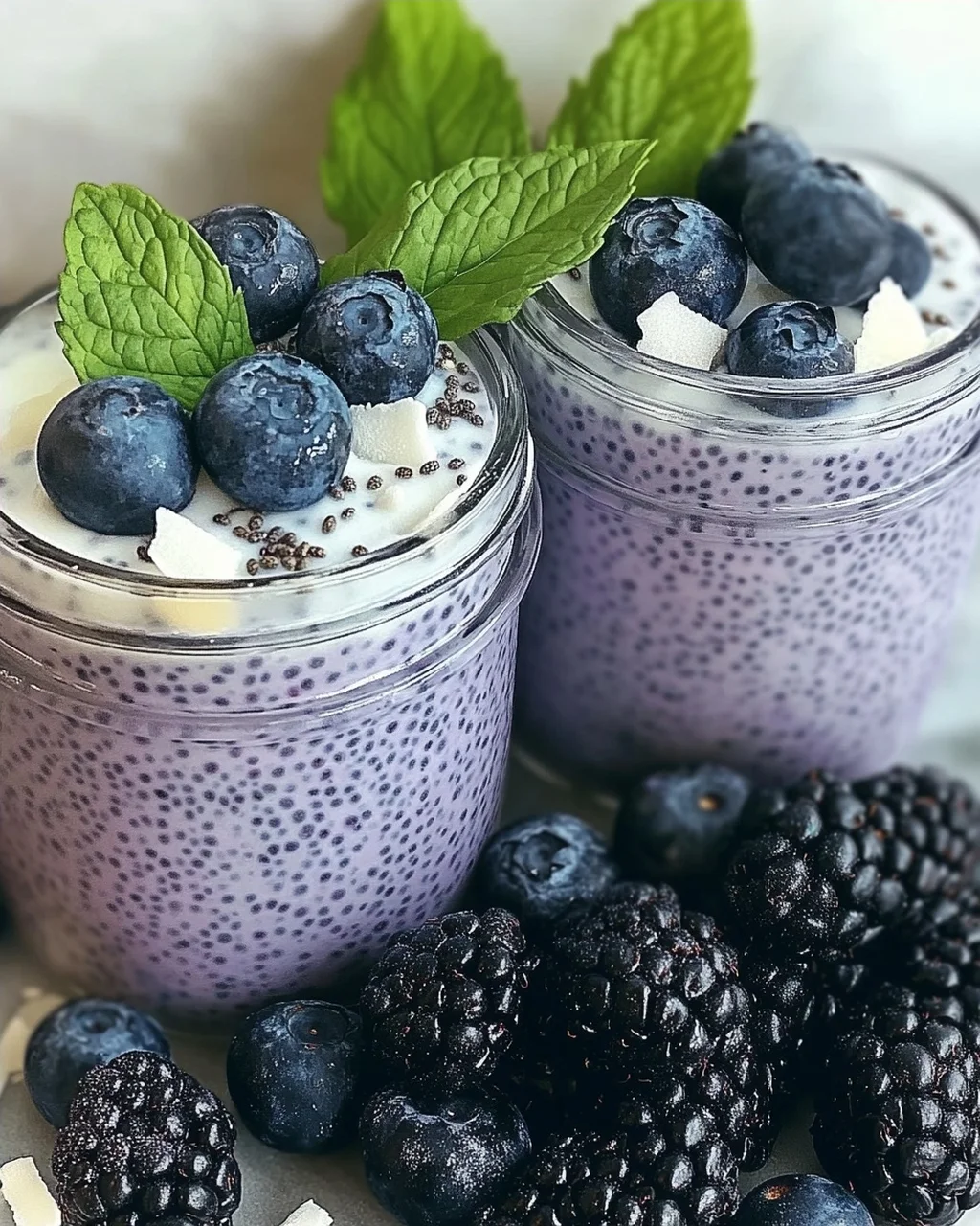 Veganer Blaubeer-Chia-Pudding