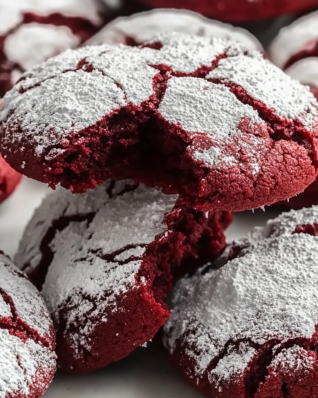 Verführerisches Red Velvet Crinkle Cookie Rezept für Naschkatzen