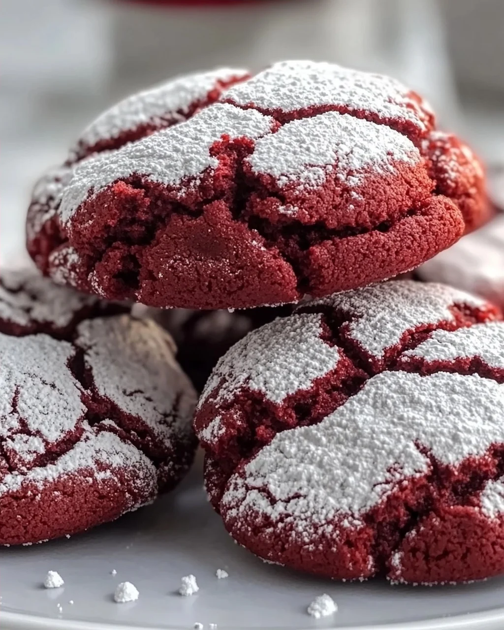 Verführerisches Red Velvet Crinkle Cookie Rezept für Naschkatzen
