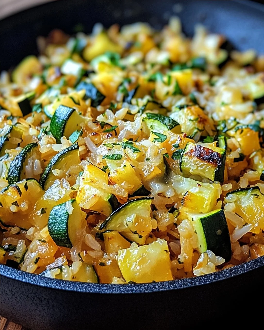 Zucchini-Reis-Pfanne